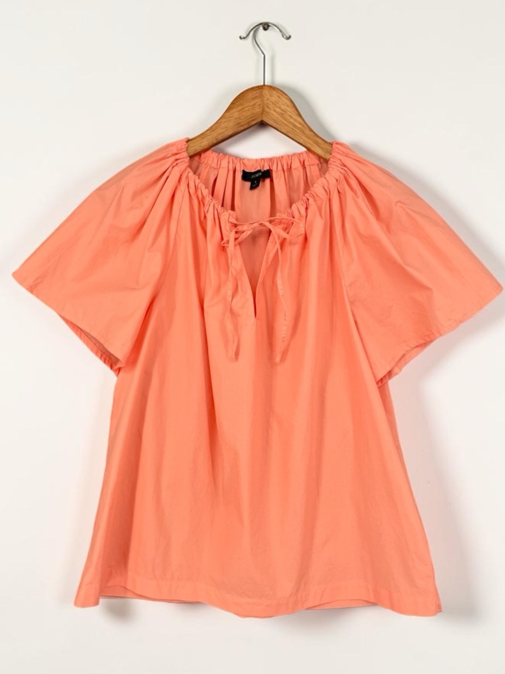 J.Crew Tie‑Neck Cotton Poplin Top Size Small 100% Cotton
